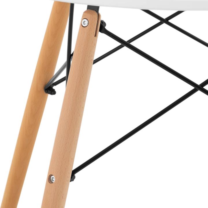 Produktbild Fromm & Starck Tisch rund Ø 80 cm Tischbeine Buche Esstisch weiss Stahlstreben schwarz 100 kg (80 x 80 cm)