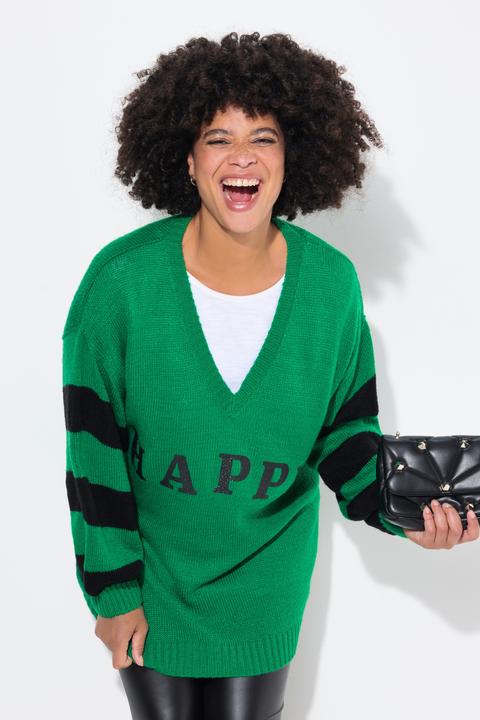 Produktbild Angel of Style Pullover, oversized, HAPPY, Ringel-Ärmel (50, 52)