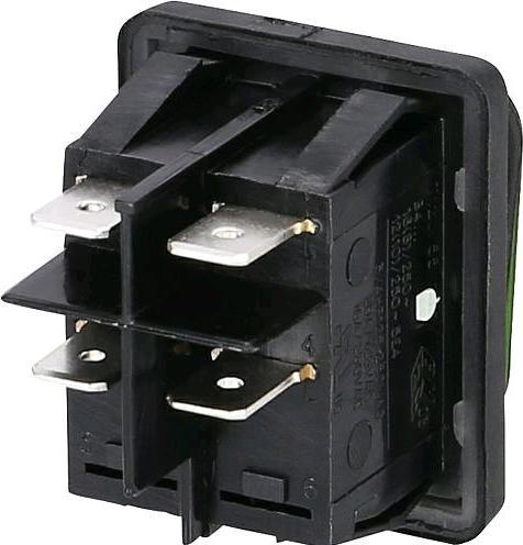 Produktbild interBär Einbau Wippenschalter IP65 schwarzgrün 22x30mmmit Beleuchtung