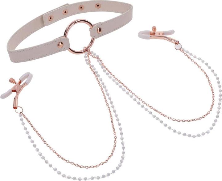 Produktbild Sportsheets peaches ‘n creame collar with nipple clamps