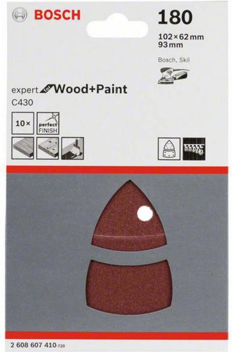 Produktbild Bosch Professional Zubehör Schleifblatt-Set C430, 10-teilig 102 x 62, 93 mm, 180 (180)