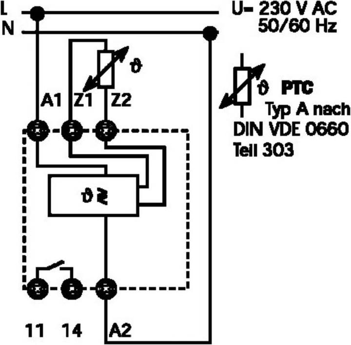 Actual product image Finder Monitoring relay thermistor relay, temperature monitoring with PTC