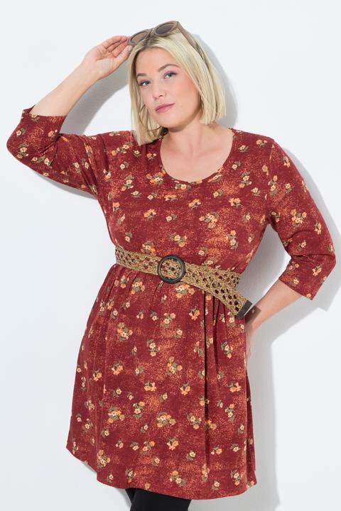 Produktbild Ulla Popken Longshirt, Punkte, A-Linie, Rundhals, 3/4-Arm (58)