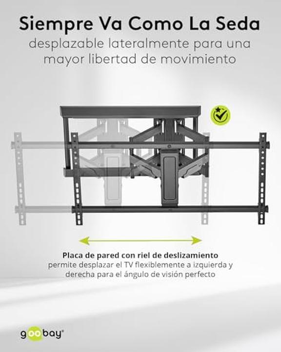 Actual product image Goobay TV wall mount Pro FULLMOTION XL, black (Wall, 90", 60 kg)