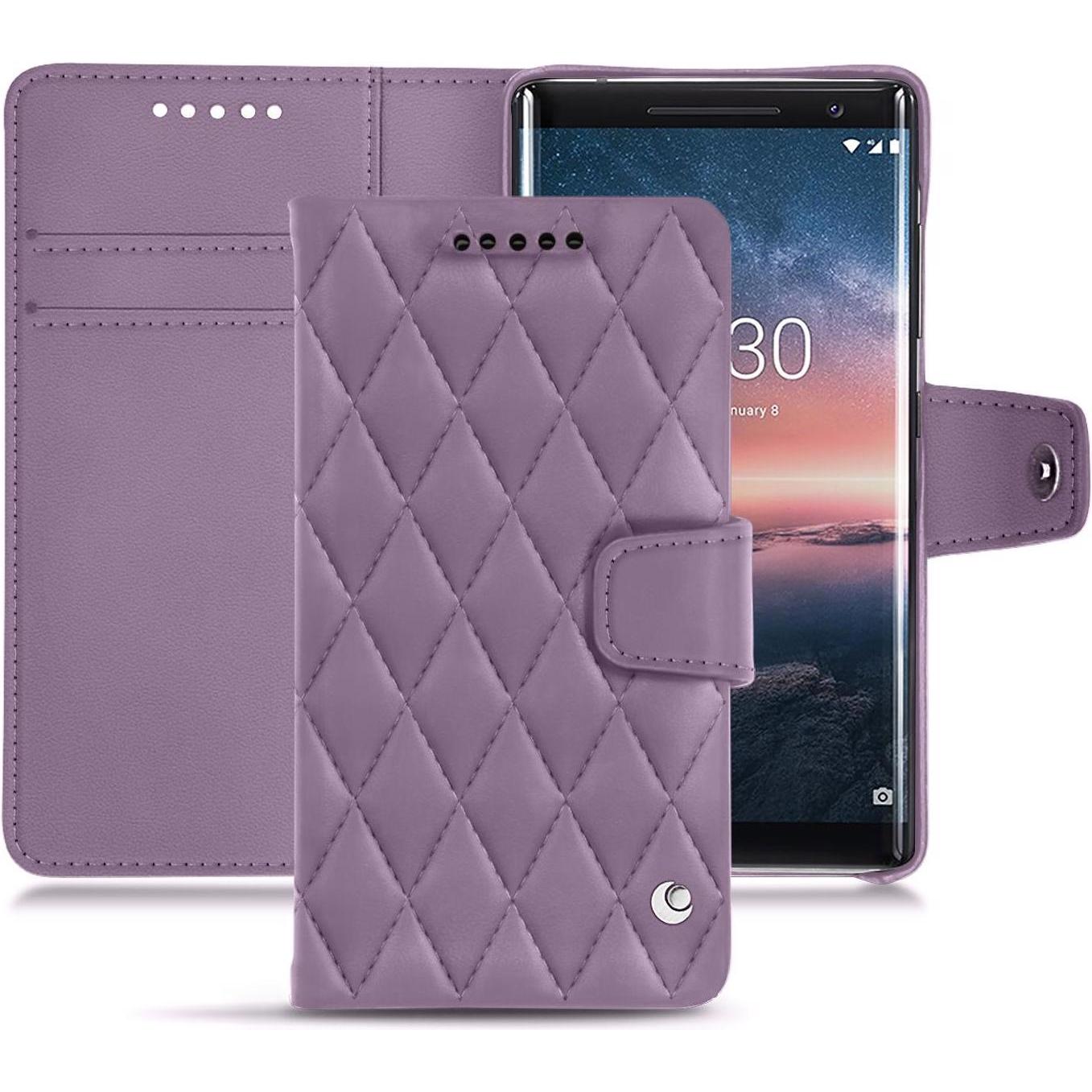 Noreve Lederschutzhülle Wallet (Nokia 8 Sirocco), Smartphone Hülle, Violett