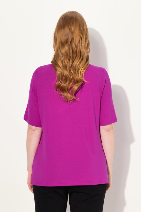 Image du produit Ulla Popken T-shirt doublé à l'avant, col V et manches courtes (42, 44)