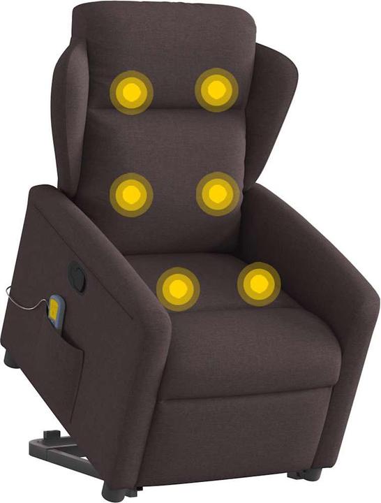 Immagine prodotto vidaXL Poltrona massaggiante con ausilio per la posizione eretta in tessuto marrone scuro