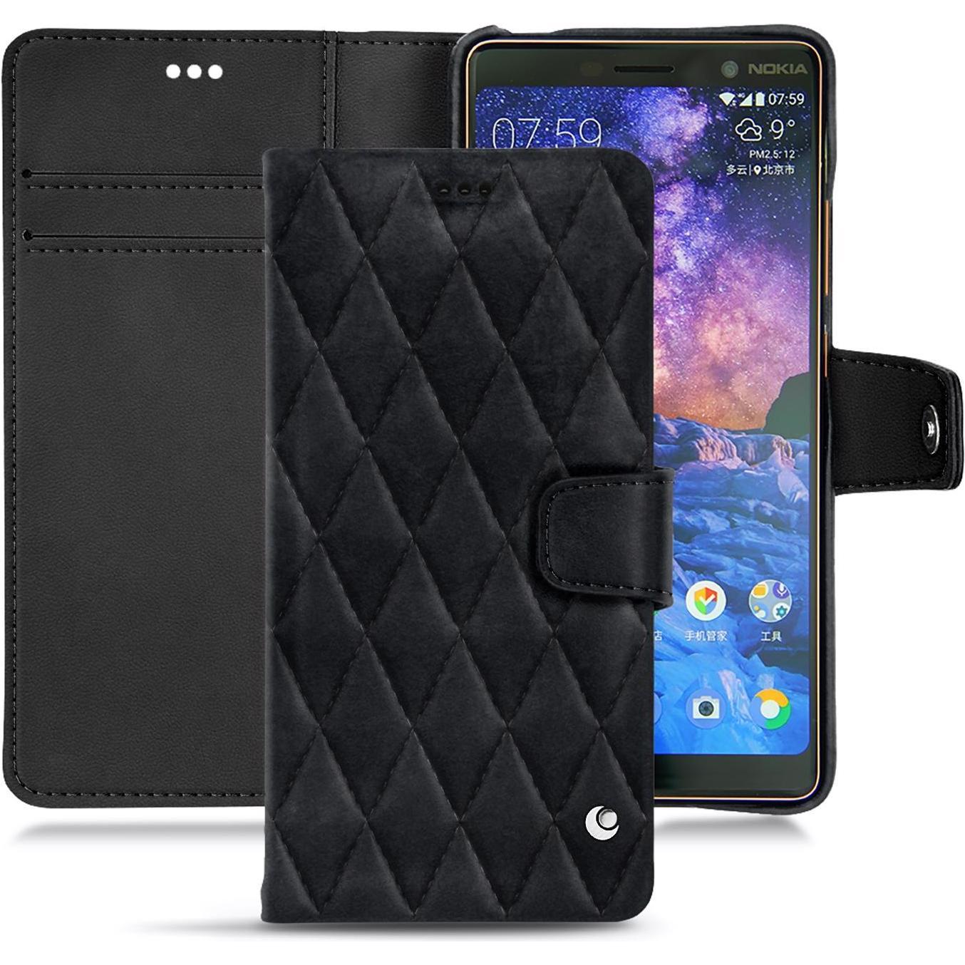 Thumbnail - Noreve Lederschutzhülle Wallet (Apple iPhone 7 Plus), Smartphone Hülle, Schwarz