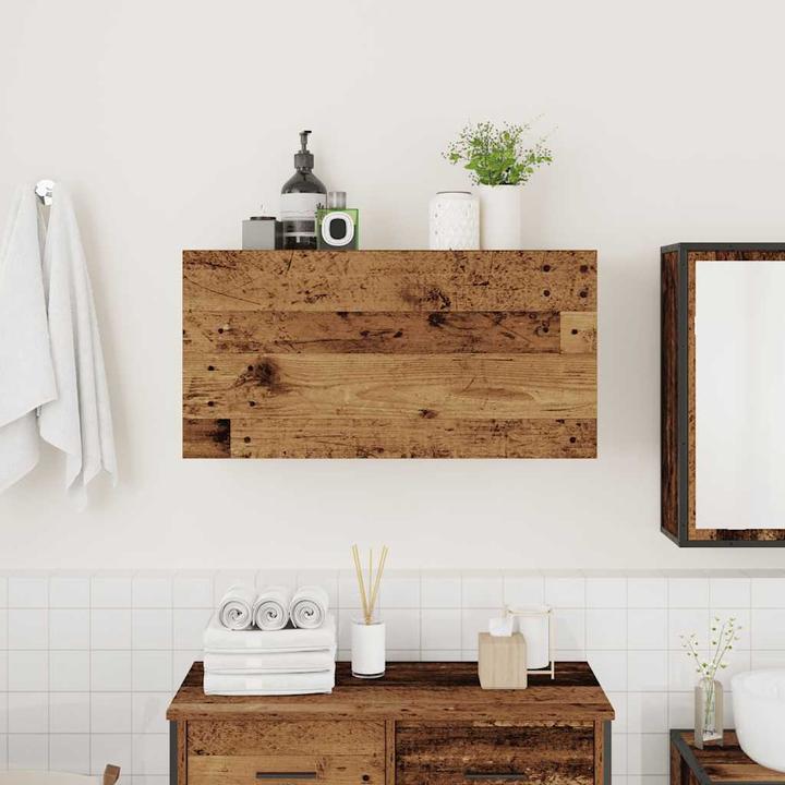 Actual product image VidaXL Bathroom wall cabinet in reclaimed wood look 80x25x40 cm wood-based material (80 x 25 x 40 cm)