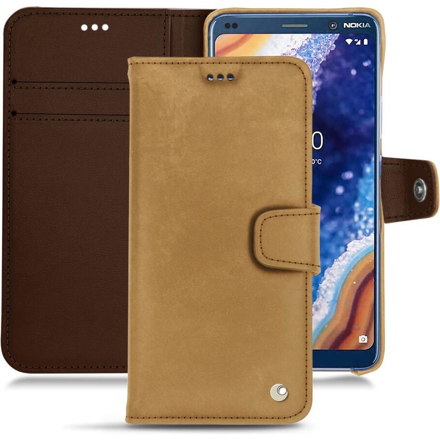 Thumbnail - Noreve Lederschutzhülle Wallet (Nokia 9 PureView), Smartphone Hülle, Braun