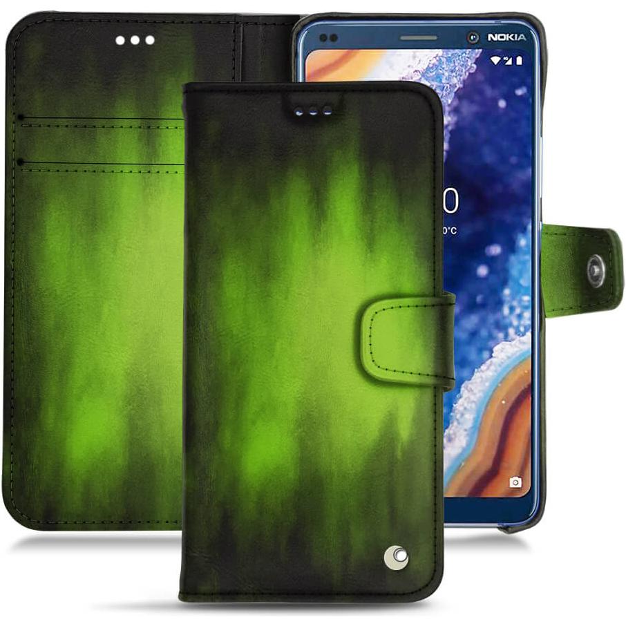 Thumbnail - Noreve Lederschutzhülle Wallet (Nokia 9 PureView), Smartphone Hülle, Grün