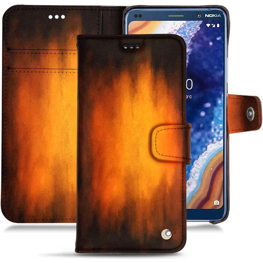 Noreve Lederschutzhülle Wallet (Nokia 9 PureView), Smartphone Hülle, Violett