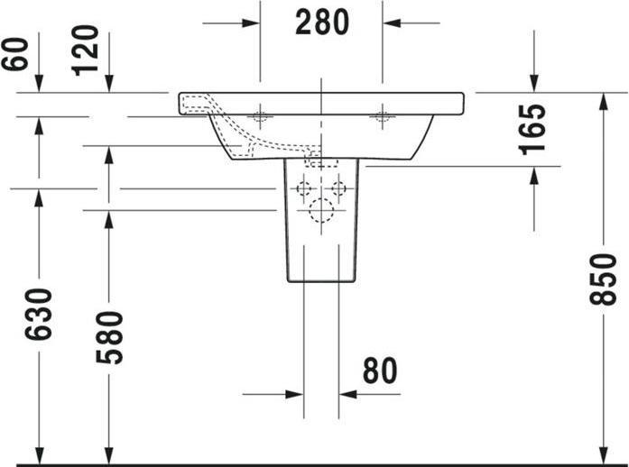 Image du produit Duravit Lavabo pour meuble DURASTYLE avec lavabo HLB 650x480mm 1 robinetterie blanc WG (480 mm, 650 mm)