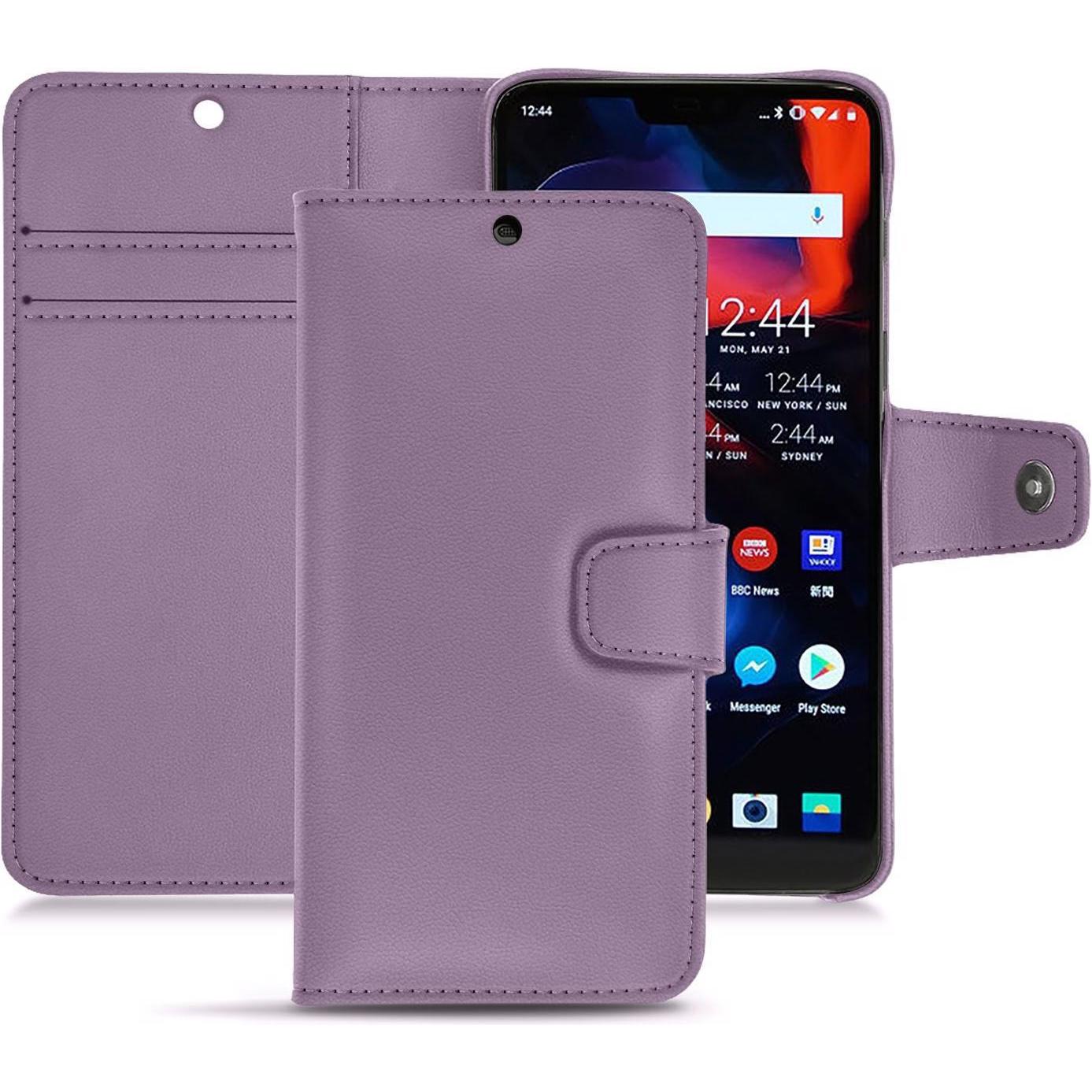 Noreve Lederschutzhülle Wallet (OnePlus 6), Smartphone Hülle, Violett