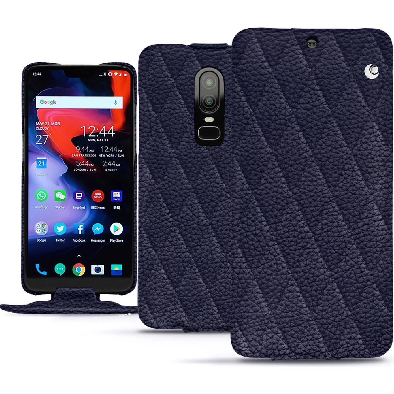 Noreve Lederschutzhülle vertikal (OnePlus 6), Smartphone Hülle, Violett