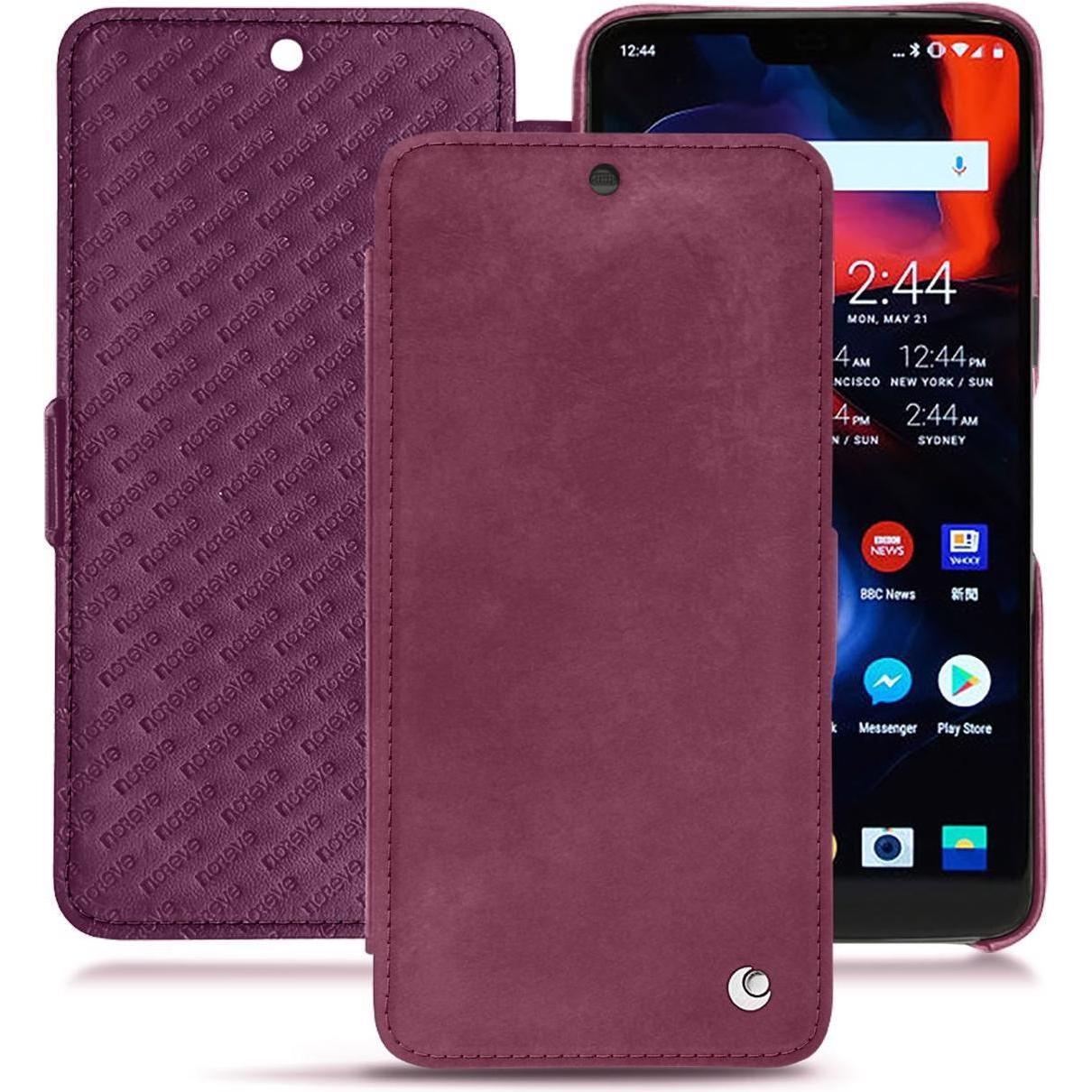 Noreve Lederschutzhülle horizontal (OnePlus 6), Smartphone Hülle, Violett