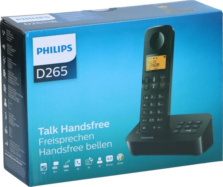 Produktbild Philips Schnurlostelefon D2651B Schwarz