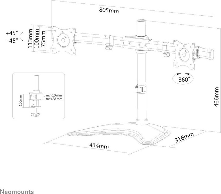 Actual product image Neomounts Nm-D335dblack (Table, 27")