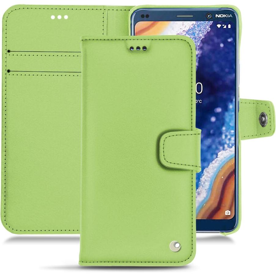 Thumbnail - Noreve Lederschutzhülle Wallet (Nokia 9 PureView), Smartphone Hülle, Grün