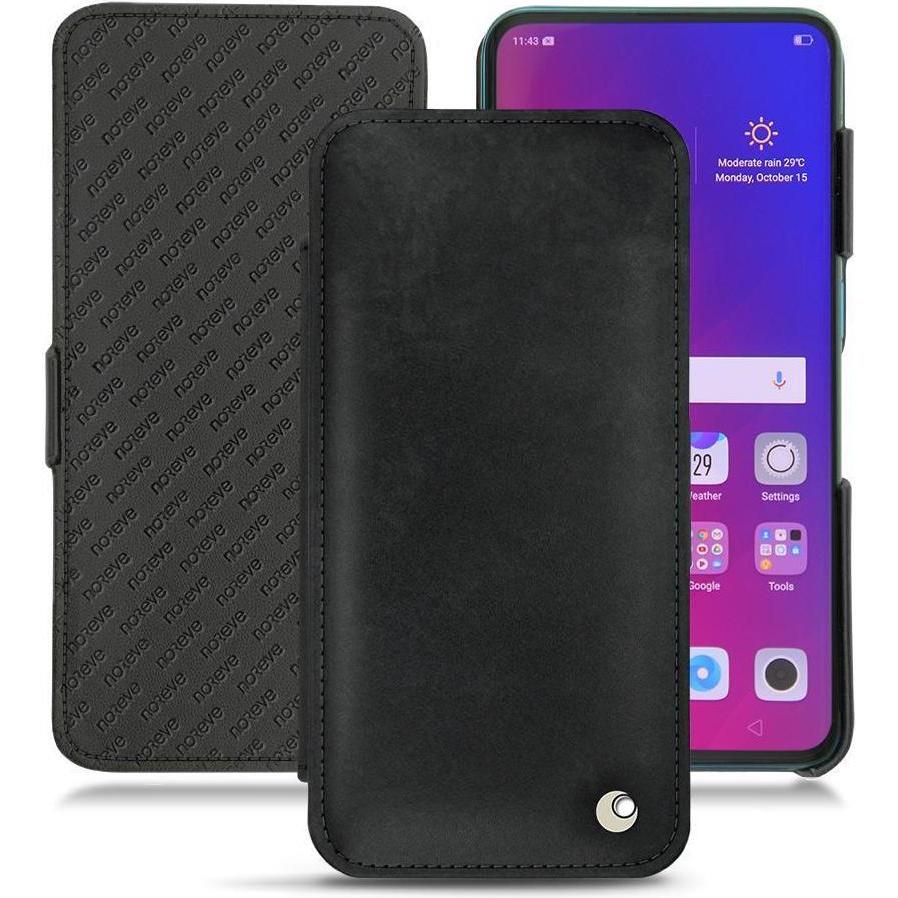 Noreve Lederschutzhülle horizontal (Oppo Find X), Smartphone Hülle, Schwarz