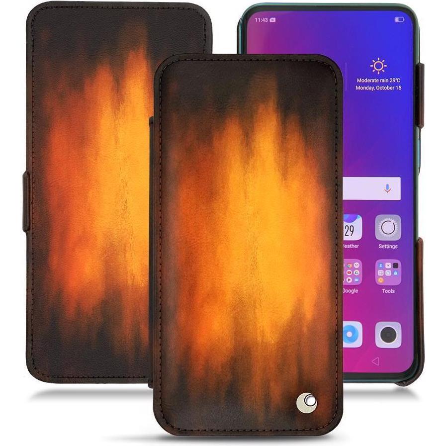 Thumbnail - Noreve Lederschutzhülle horizontal (Oppo Find X), Smartphone Hülle, Violett