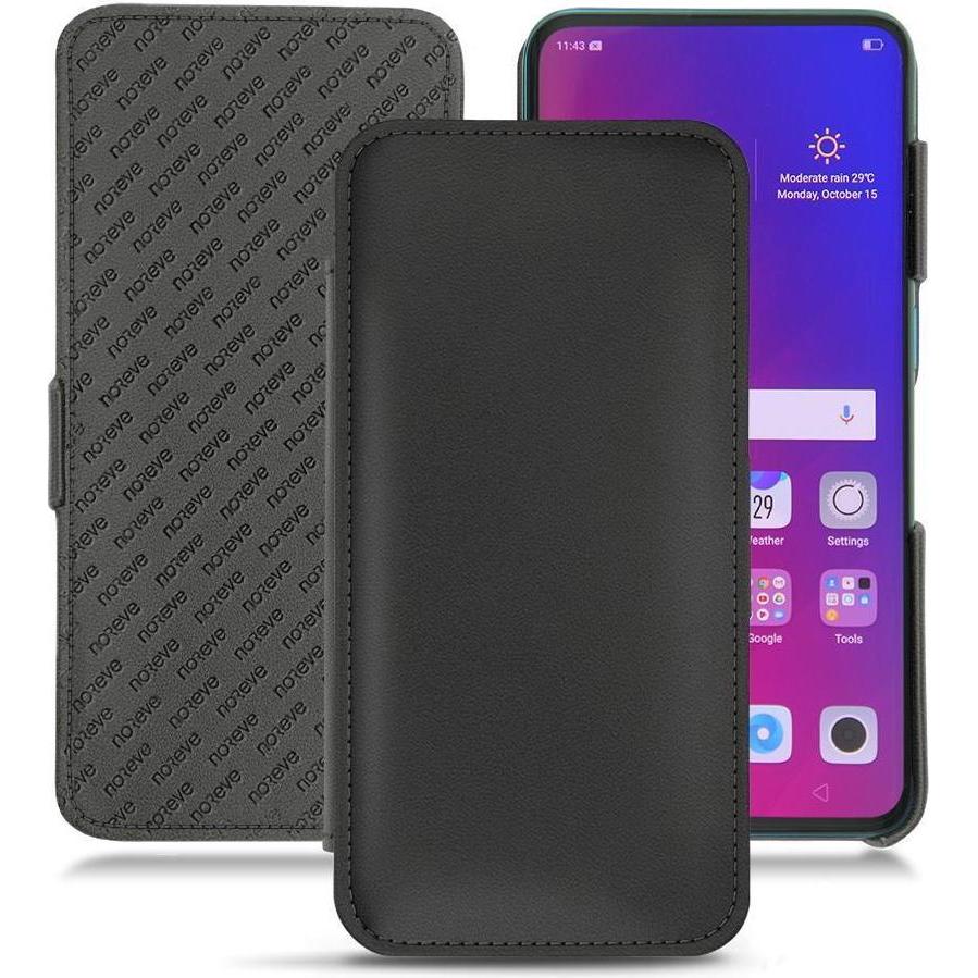 Noreve Lederschutzhülle horizontal (Oppo Find X), Smartphone Hülle, Schwarz