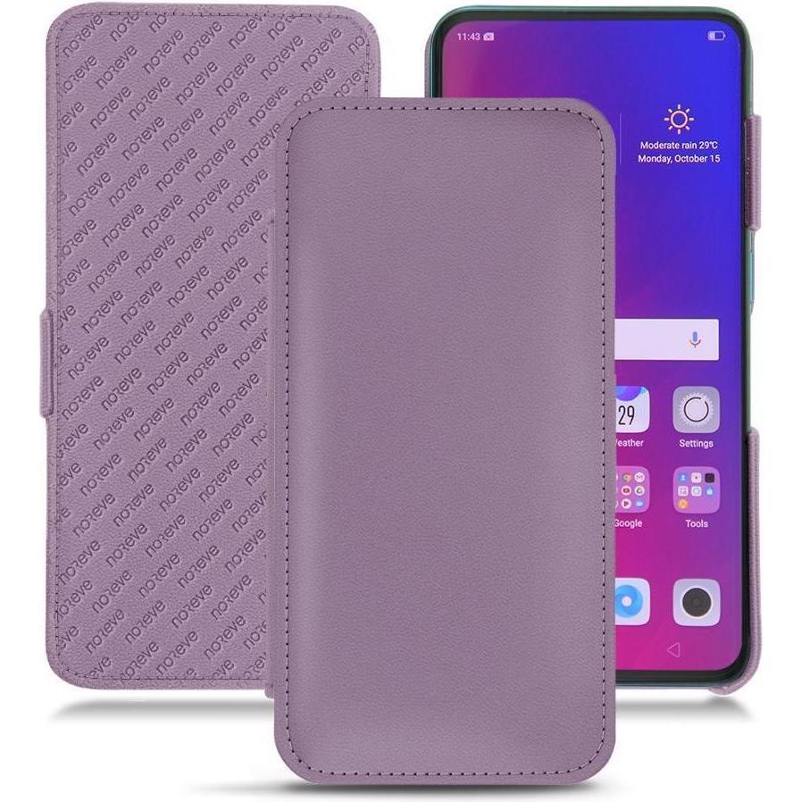 Noreve Lederschutzhülle horizontal (Oppo Find X), Smartphone Hülle, Violett