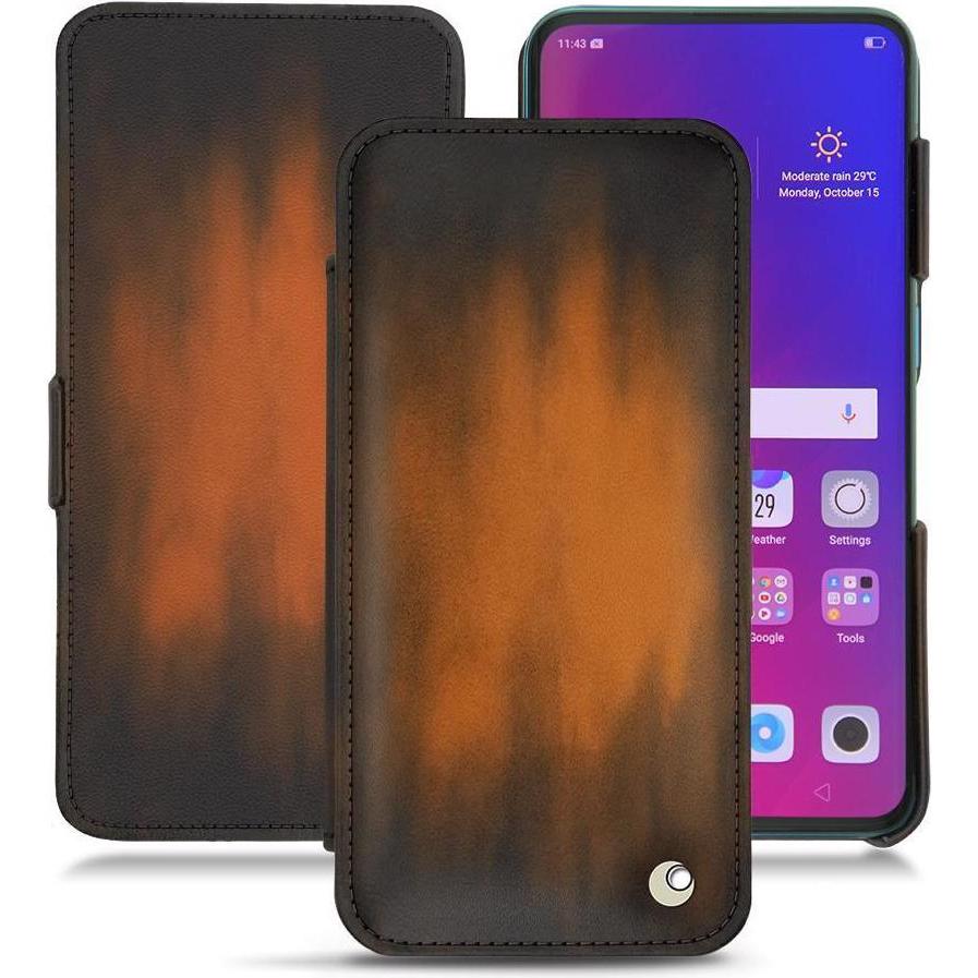 Thumbnail - Noreve Lederschutzhülle horizontal (Oppo Find X), Smartphone Hülle, Braun