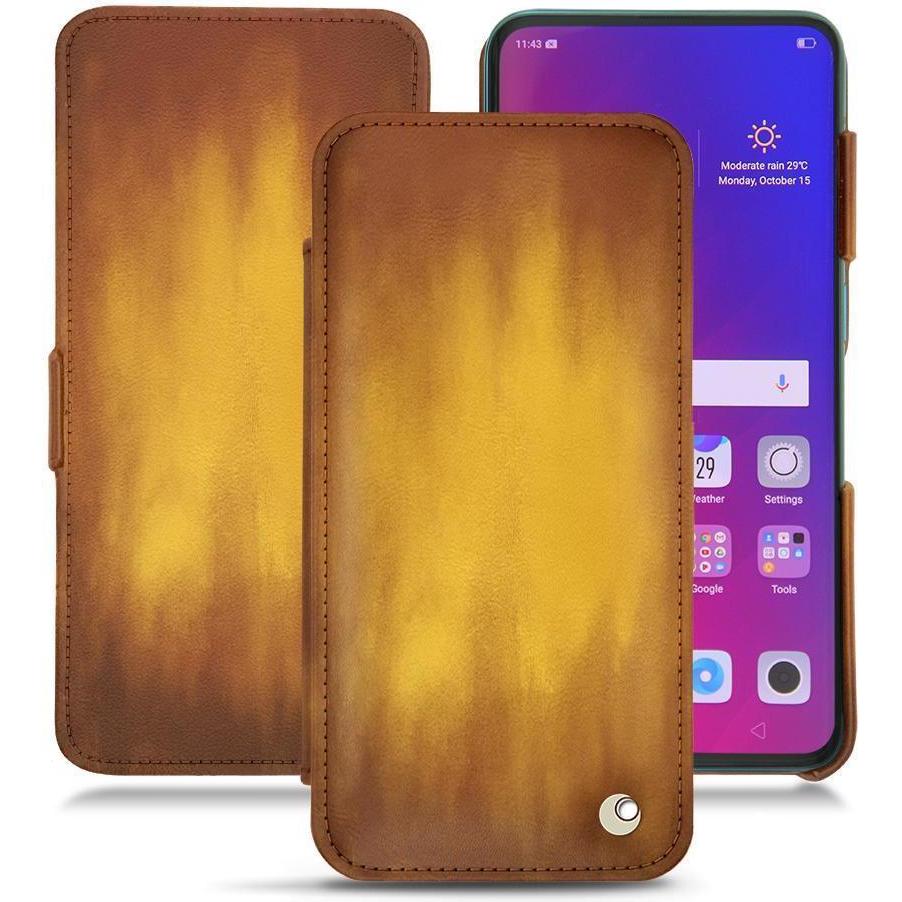 Noreve Lederschutzhülle horizontal (Oppo Find X), Smartphone Hülle, Gold
