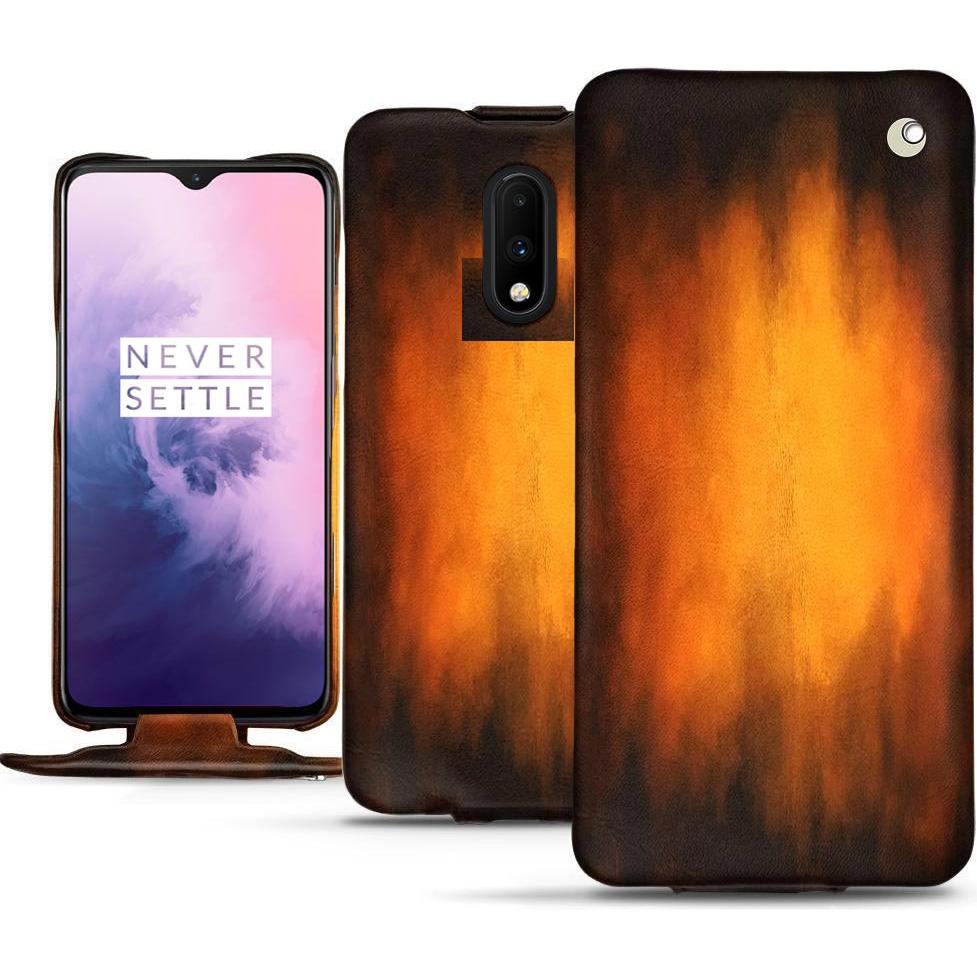 Thumbnail - Noreve Lederschutzhülle vertikal (OnePlus 7), Smartphone Hülle, Violett