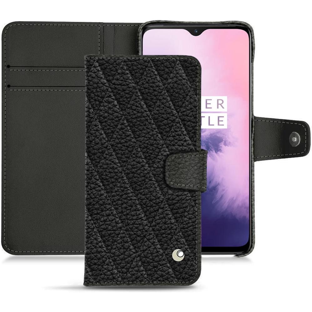 Noreve Lederschutzhülle Wallet (OnePlus 7), Smartphone Hülle, Schwarz