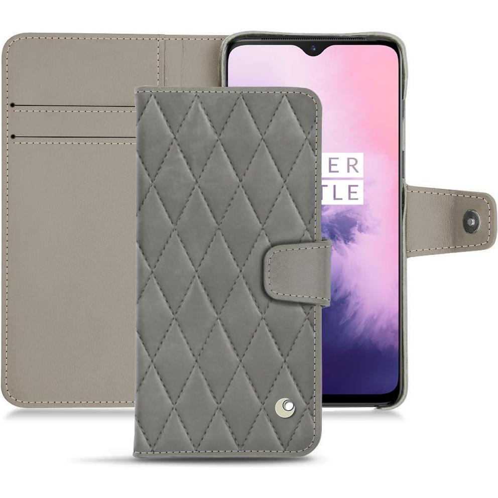 Noreve Lederschutzhülle Wallet (OnePlus 7), Smartphone Hülle, Grau