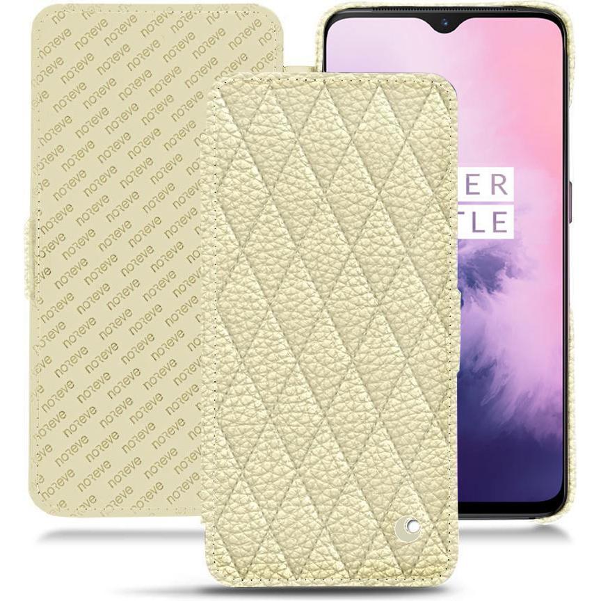 Noreve Lederschutzhülle horizontal (OnePlus 7), Smartphone Hülle, Beige