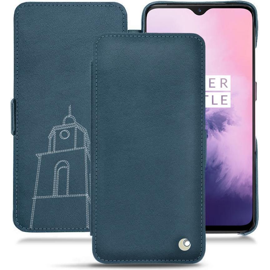 Thumbnail - Noreve Lederschutzhülle horizontal (OnePlus 7), Smartphone Hülle, Blau