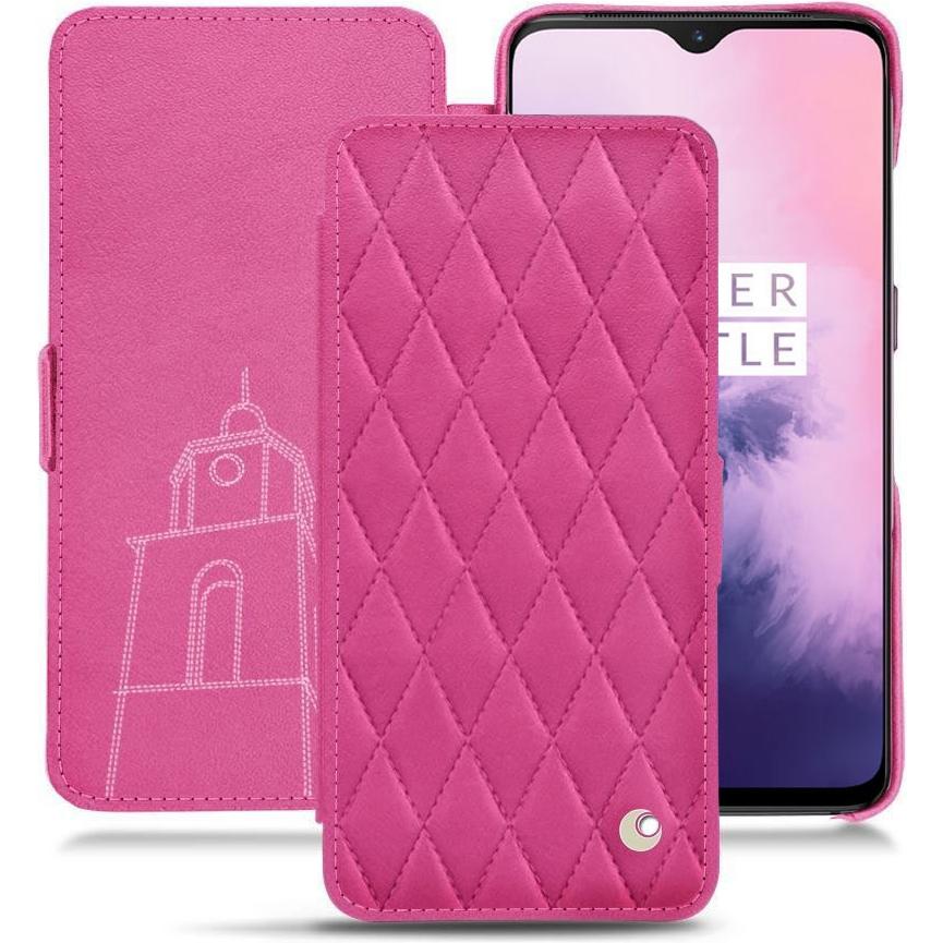 Noreve Lederschutzhülle horizontal (OnePlus 7), Smartphone Hülle, Rosa