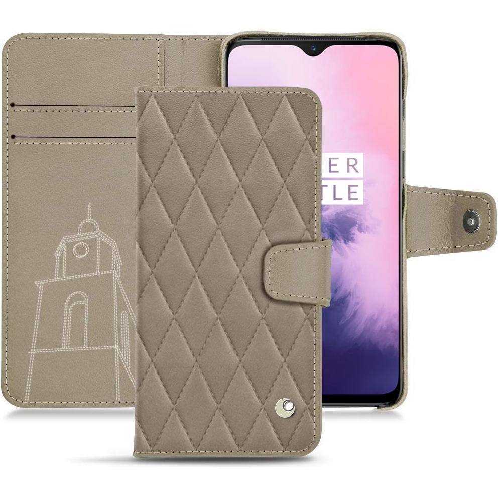 Noreve Lederschutzhülle Wallet (OnePlus 7), Smartphone Hülle, Beige