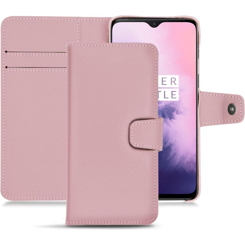 Noreve Lederschutzhülle Wallet (OnePlus 7), Smartphone Hülle, Rosa