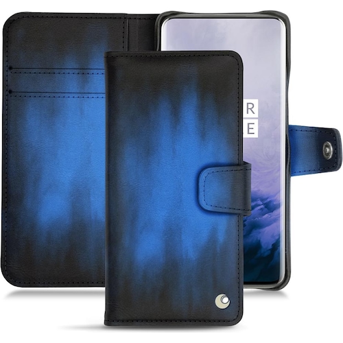 Noreve Lederschutzhülle Wallet (OnePlus 7 Pro), Smartphone Hülle, Blau