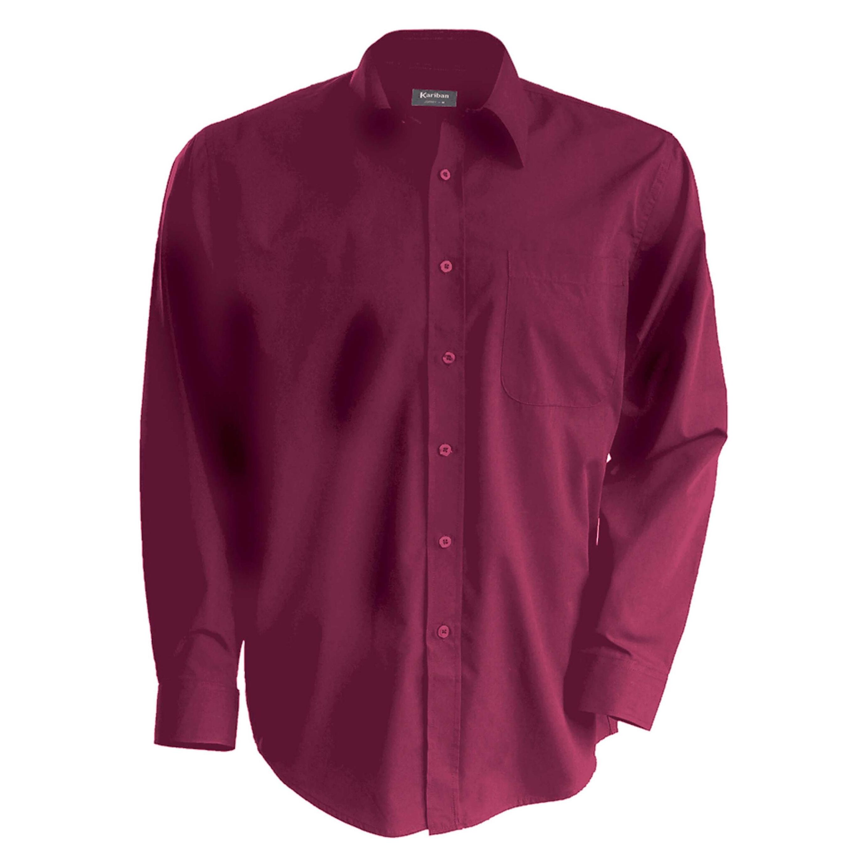 Kariban, Herren, Hemden, Langarmhemd Jofrey, Rot, (4XL)