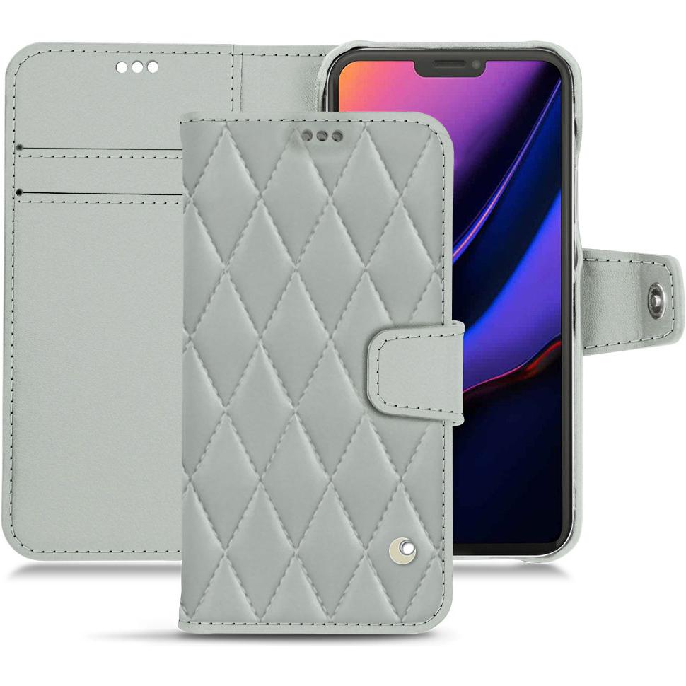 Noreve Lederschutzhülle Wallet (Apple iPhone 11 Pro), Smartphone Hülle, Grau