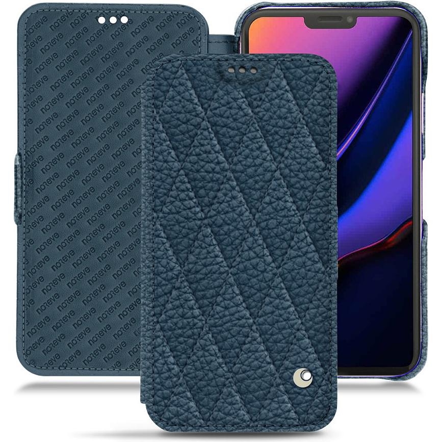 Noreve Lederschutzhülle horizontal (Apple iPhone 11 Pro), Smartphone Hülle, Blau