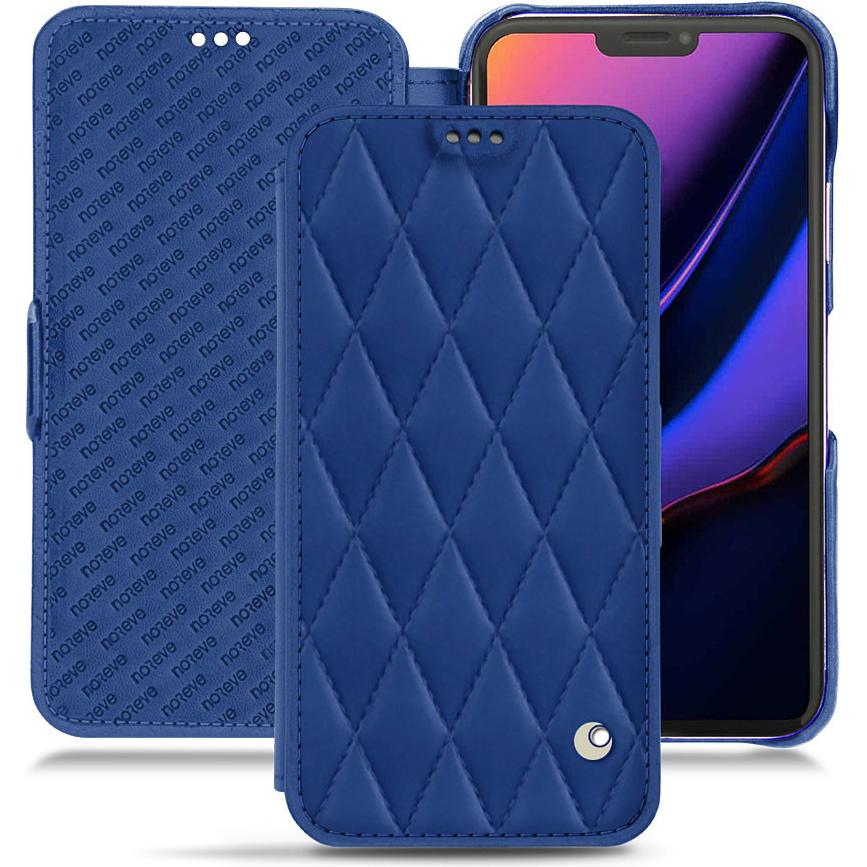 Noreve Lederschutzhülle horizontal (Apple iPhone 11 Pro), Smartphone Hülle, Blau