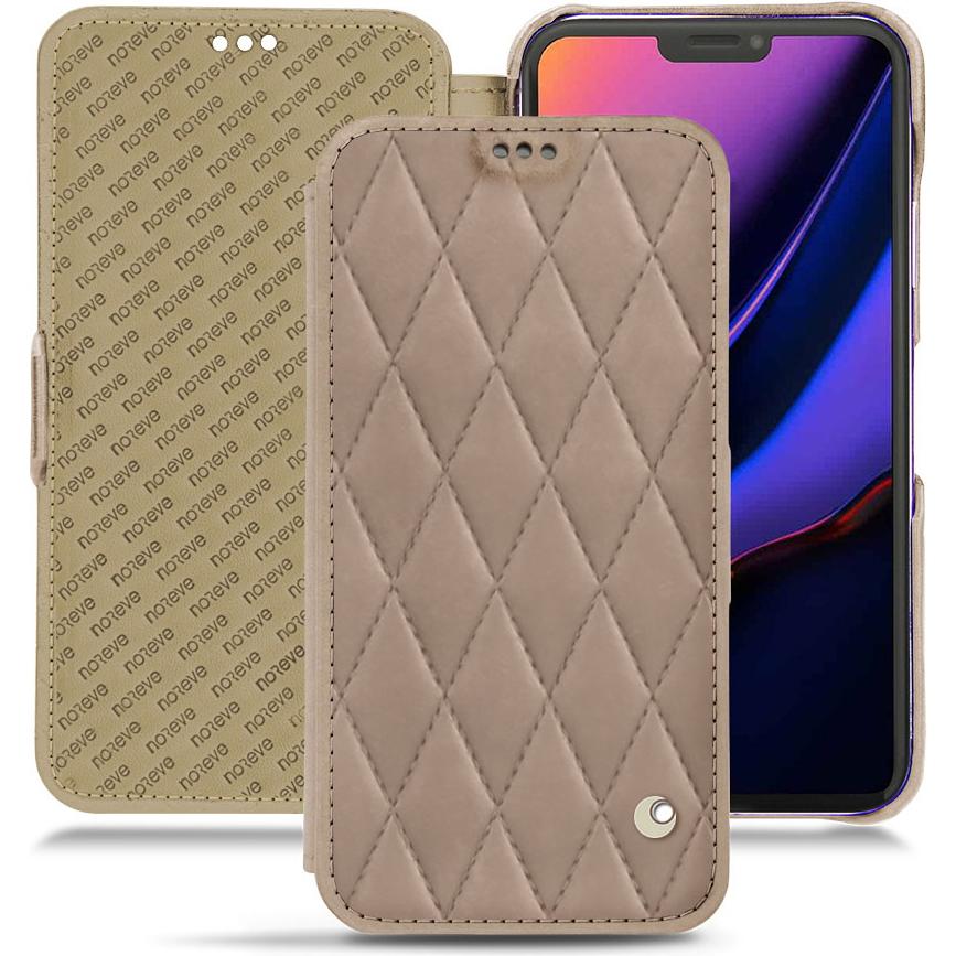 Noreve Lederschutzhülle horizontal (Apple iPhone 11 Pro), Smartphone Hülle, Beige