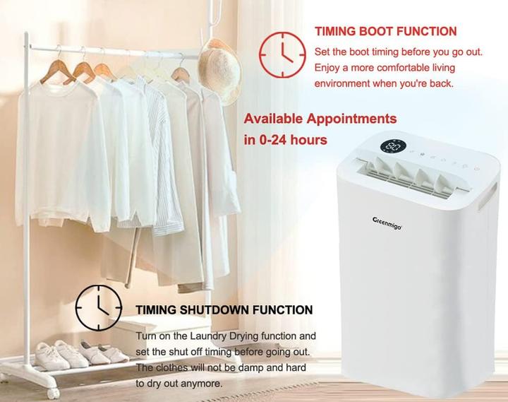 Image du produit Greenmigo WiFi Luftentfeuchter Alpha Q25 Pro mit Fernsteuerung, HEPA- und Aktivkohlefilter (70 m², 25 l/24h)
