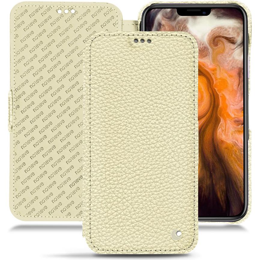 Noreve Lederschutzhülle horizontal (Apple iPhone 11 Pro Max), Smartphone Hülle, Weiss