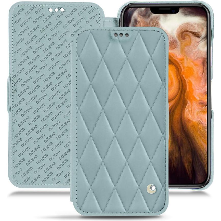 Noreve Lederschutzhülle horizontal (Apple iPhone 11 Pro Max), Smartphone Hülle, Blau