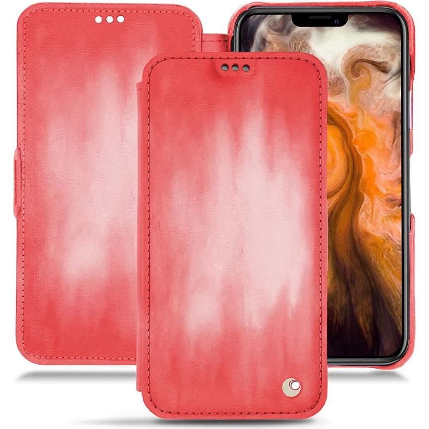 Noreve Lederschutzhülle horizontal (Apple iPhone 11 Pro Max), Smartphone Hülle, Rosa