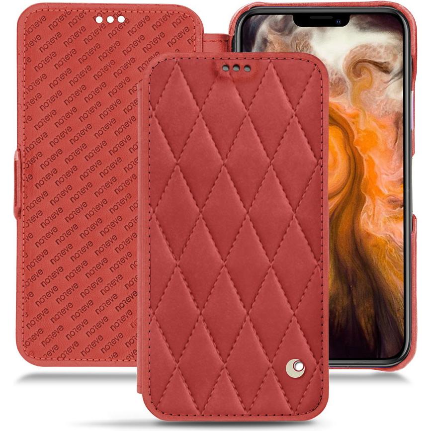 Noreve Lederschutzhülle horizontal (Apple iPhone 11 Pro Max), Smartphone Hülle, Rot