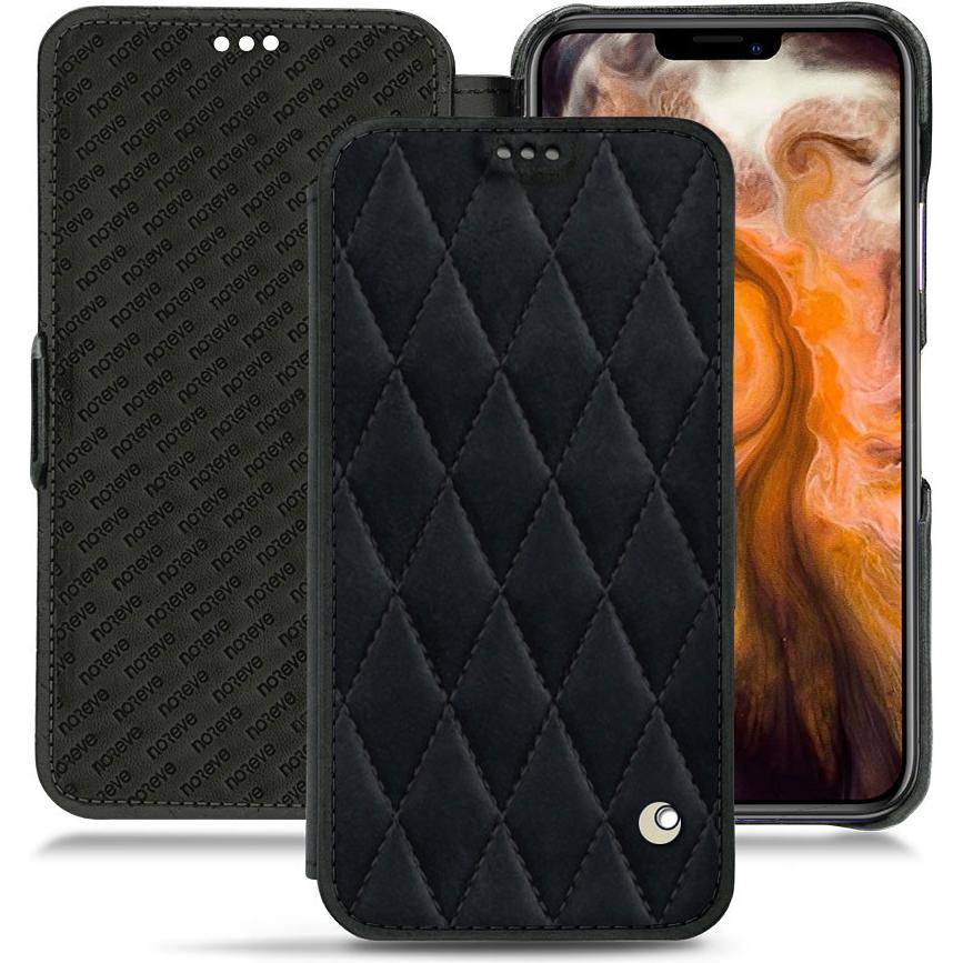 Noreve Lederschutzhülle horizontal (Apple iPhone 11 Pro Max), Smartphone Hülle, Schwarz