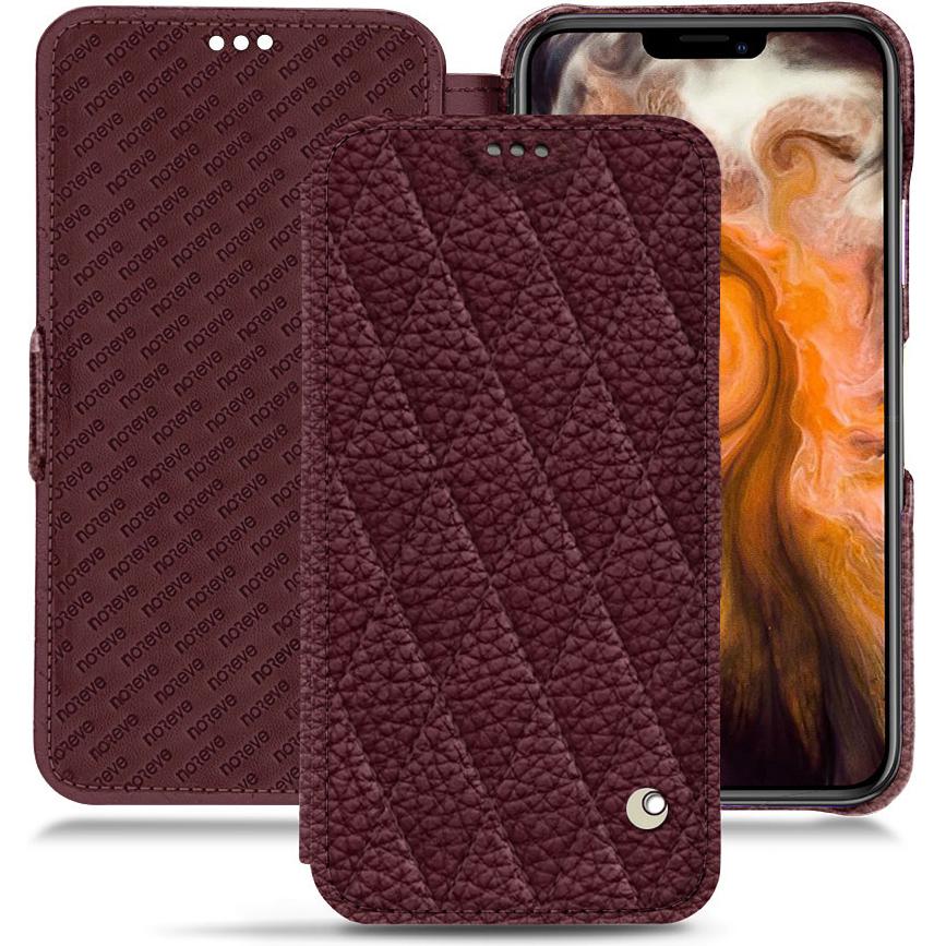 Noreve Lederschutzhülle horizontal (Apple iPhone 11 Pro Max), Smartphone Hülle, Violett